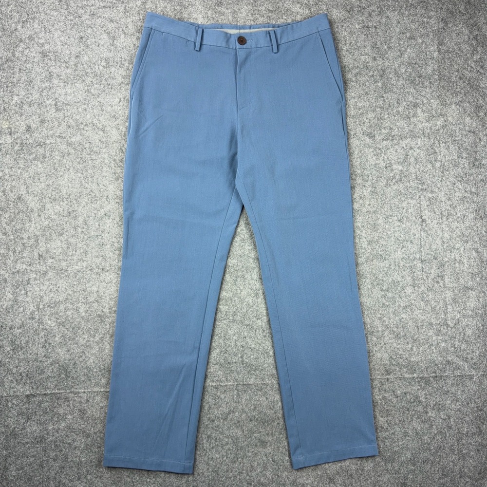 Ministry of Supply Pants Mens 34x30 Blue Kinetic Standard Tech Chino Stretch